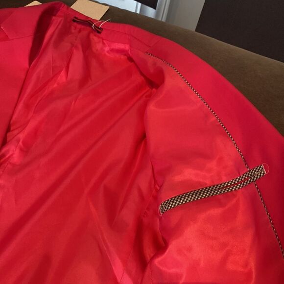 Men’s Mogu Pink Suit Jacket Blazer Two Button Single Breasted Prom Size 40 NWT - Picture 6 of 10